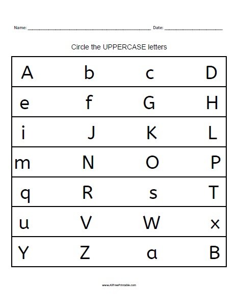 Circle Uppercase Letters Worksheet - Free Printable