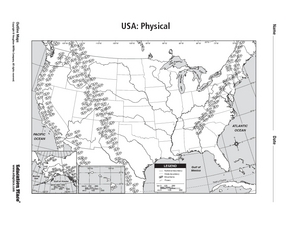 USA: Physical Map Organizer for 5th - 12th Grade | Lesson Planet