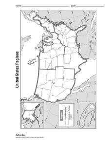 United States Regions Map Lesson Plans &  Worksheets