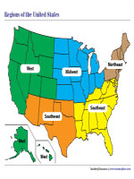 Regions of the U.S. Worksheets