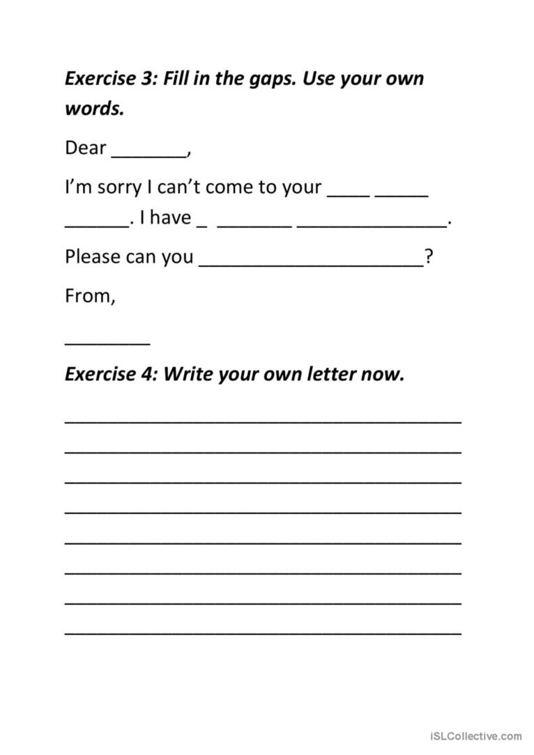 use your own words worksheet