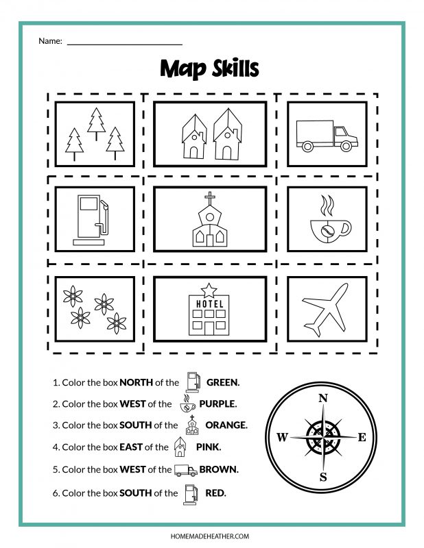 Free Map Activity Printables for Little Explorers » Homemade Heather ...