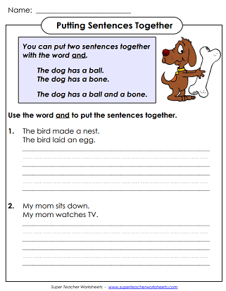 Conjunction Worksheets