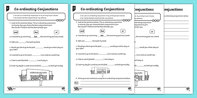 Coordinating Conjunctions Worksheet | Differentiated Pack