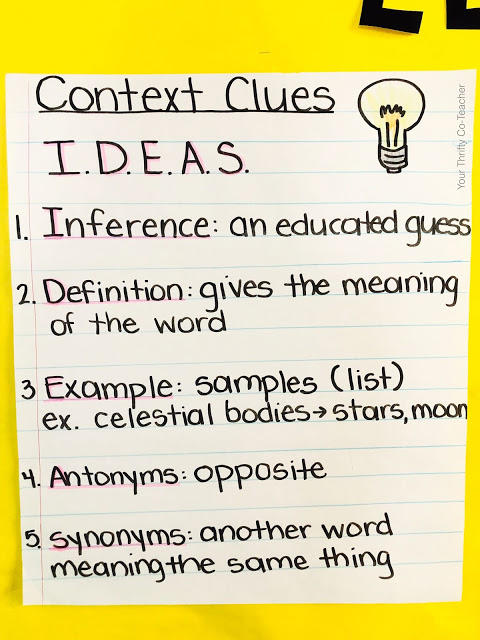 5 Types of Context Clues - Your Thrifty Co-Teacher