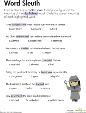 Context Clues: Word Sleuth | Interactive Worksheet 