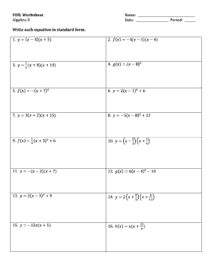 Foil Worksheet - Fill and Sign Printable Template Online