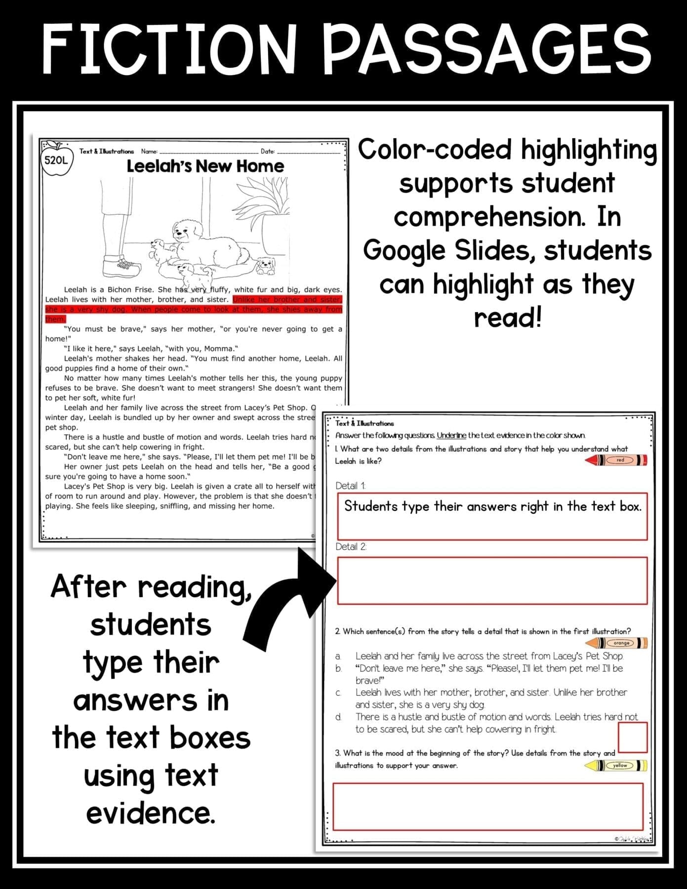 Illustrations &  Text to Understand Stories Passages RL.2.7 RL.3.7 RL2.7  RL3.7