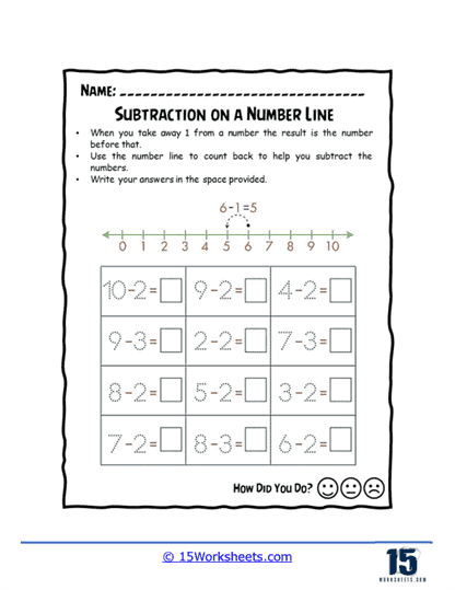 Number Line Subtraction Worksheets - 15 Worksheets Library