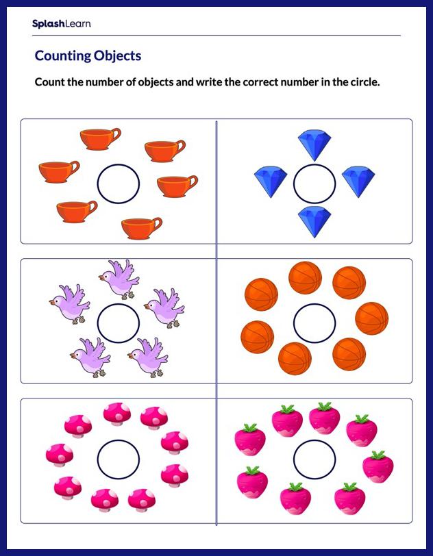 Count using Objects - Math Worksheets - SplashLearn