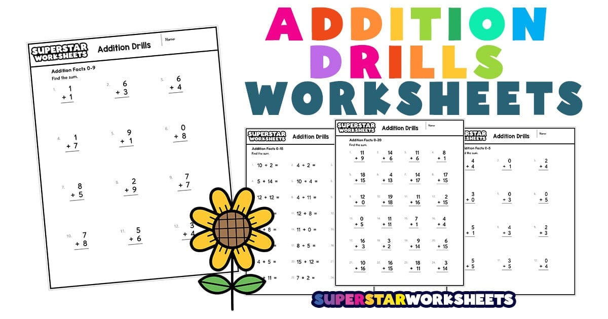 Addition Drills -Worksheets Library