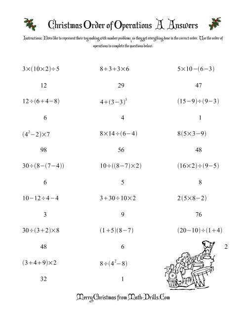 Order of Operations Three Steps (A)