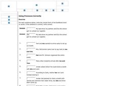 Using Pronouns Correctly Worksheet for 5th - 6th Grade | Lesson Planet