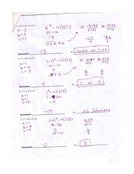 using the quadratic formula worksheet answers algebra 2