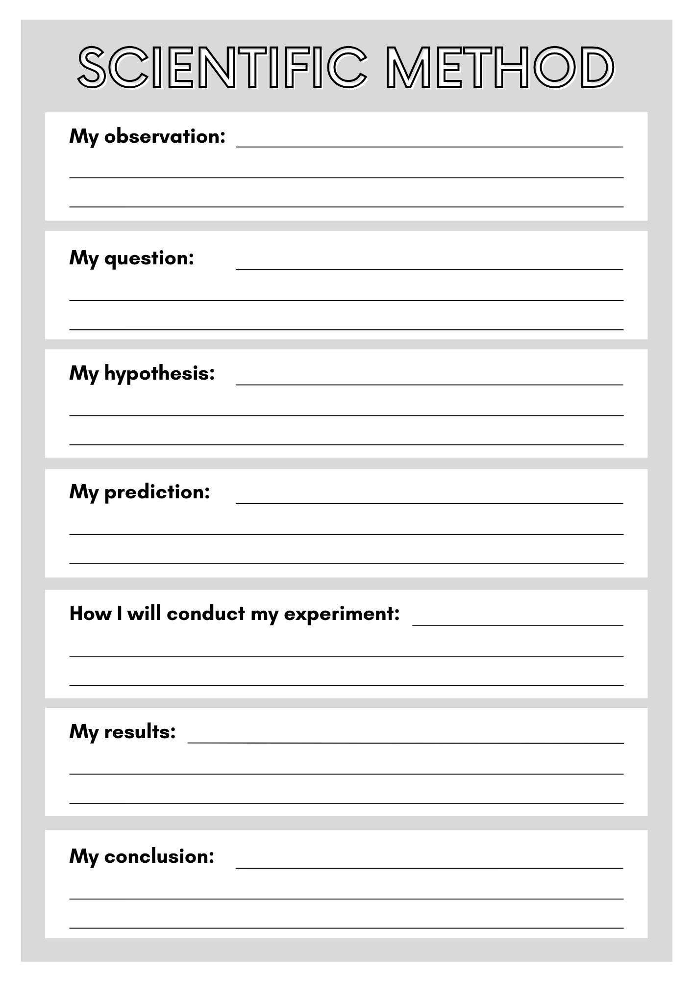 Scientific Method Worksheet &  Example for Kids - STEM Smartly