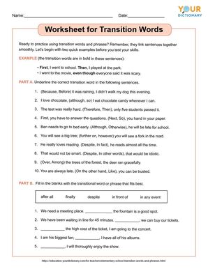 Elementary School Transition Words and Phrases | YourDictionary