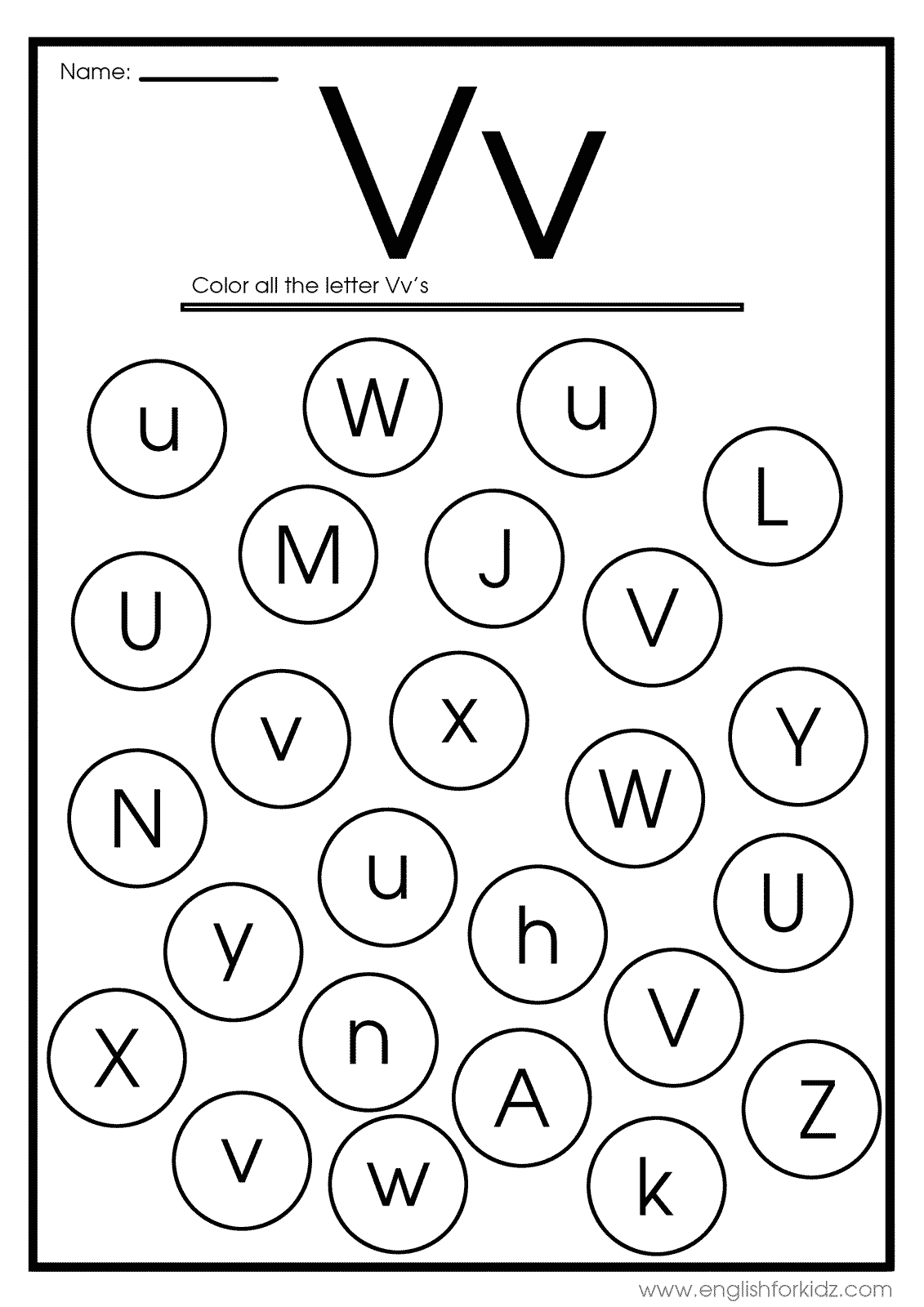 English for Kids Step by Step: Letter V Worksheets, Flash Cards ...
