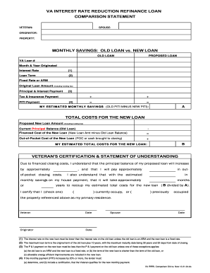 Va Loan Comparison - Fill Online, Printable, Fillable, Blank ...