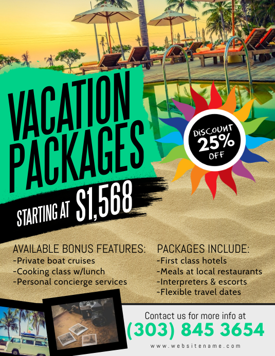 Vacation Packages Flyer | PosterMyWall