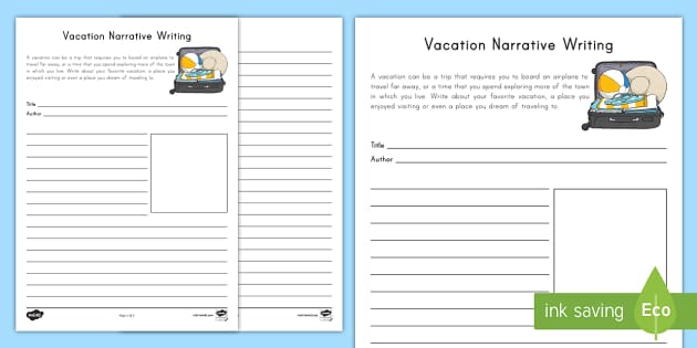 Favorite Vacation Narrative Writing Worksheet / Worksheet