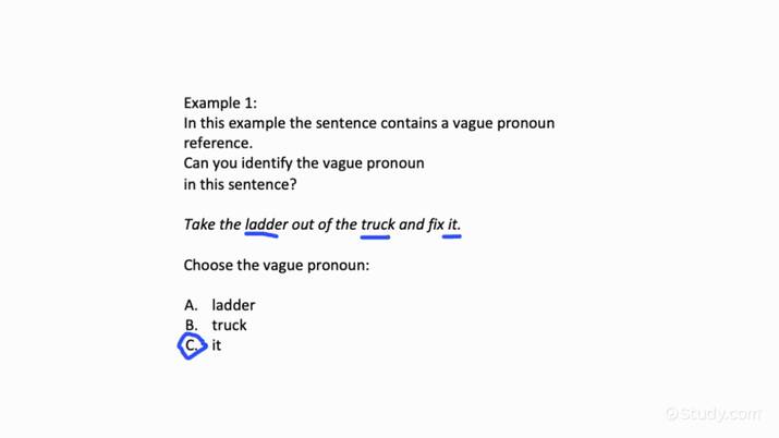 vague pronoun worksheet