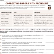 vague pronouns worksheet 6th grade