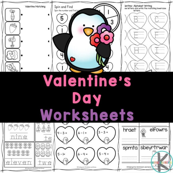 ? FREE Valentines Day Math Worksheets for Kindergarten