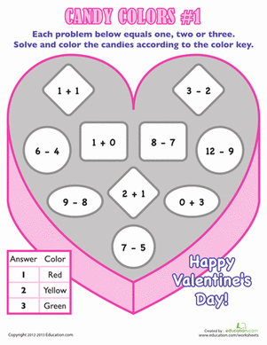 Valentines Day Math | Worksheet 