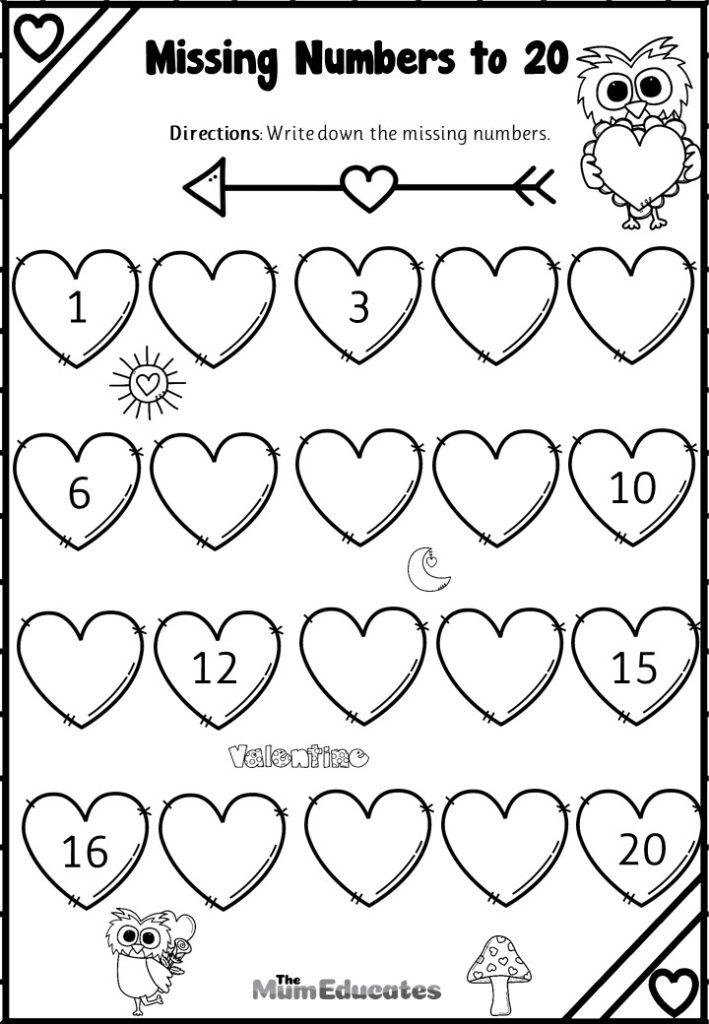 valentine day printable worksheet