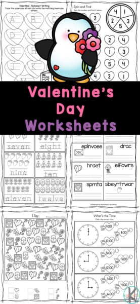 ? FREE Valentines Day Math Worksheets for Kindergarten