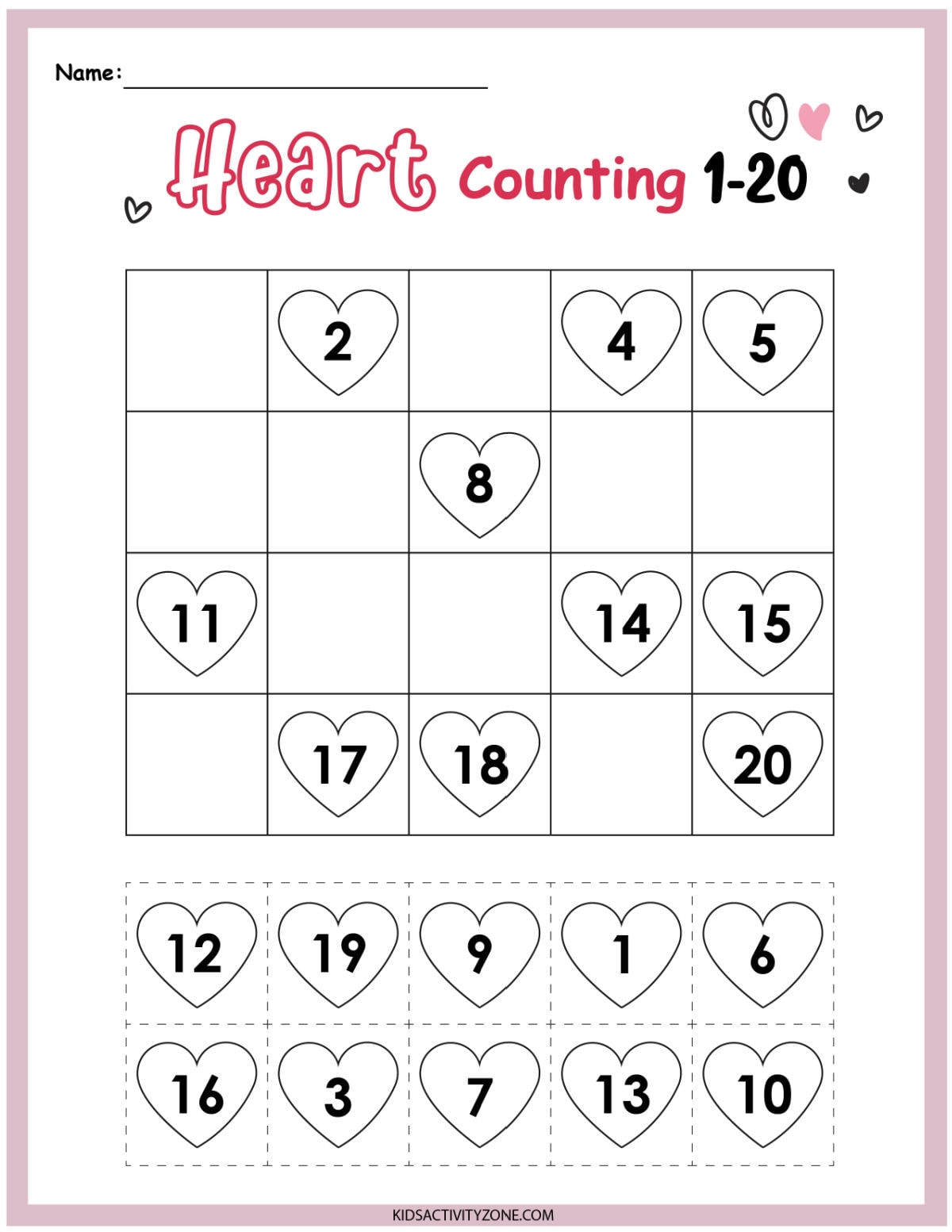 valentine math worksheet free