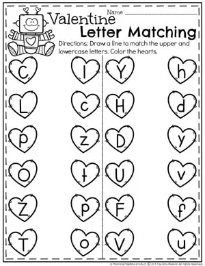 valentine preschool worksheet