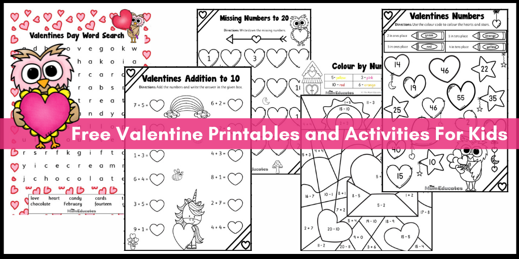 valentine printable preschool worksheet