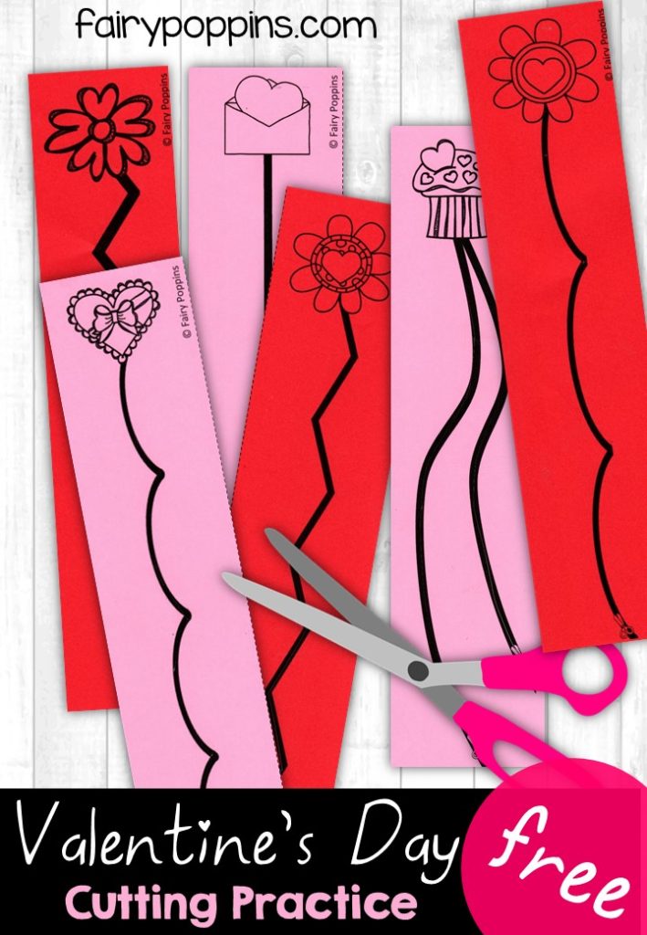 valentine s cutting worksheet for kindergarten