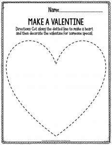 valentine s cutting worksheet for kindergarten