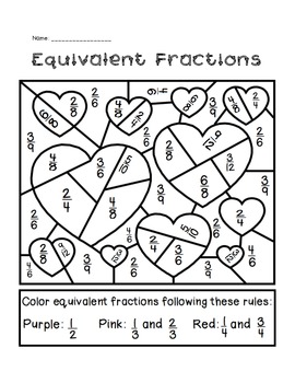valentine s day fraction worksheet