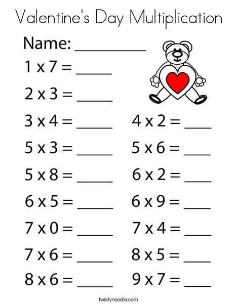 valentine s day math coloring worksheet
