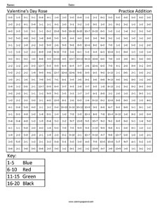 valentine s day math coloring worksheet