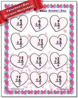 valentine s day math worksheet