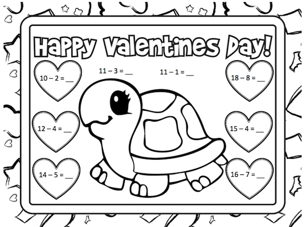 Valentine Math Freebie - Subtraction » Grade Onederful