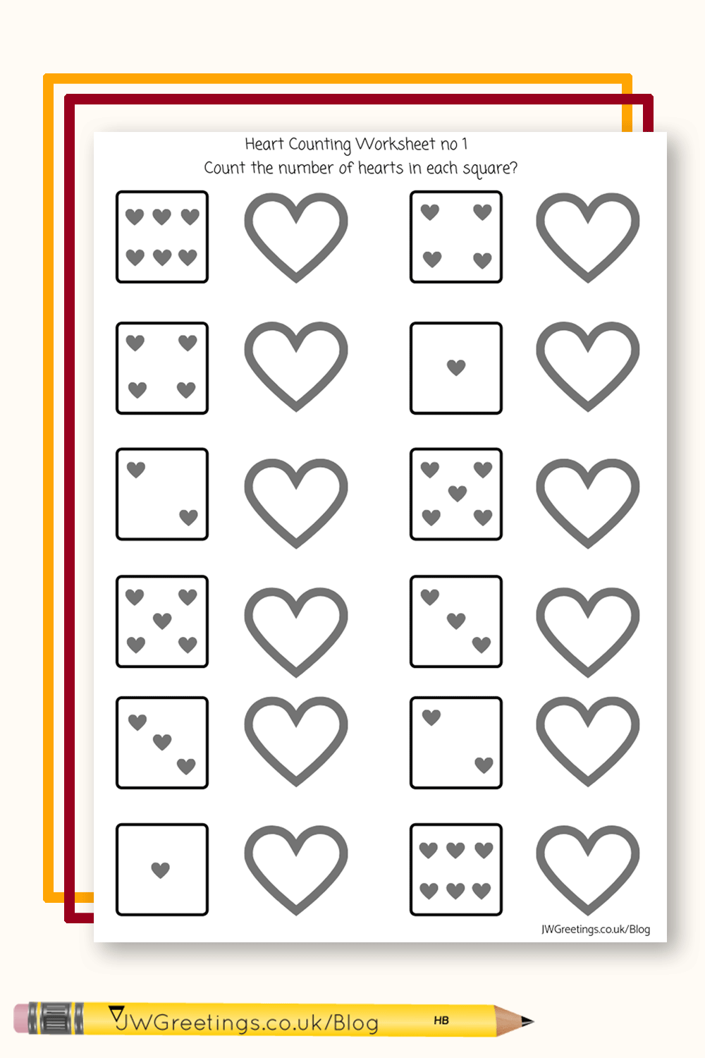 Relaxing while creating a valentines counting worksheet preschool ...