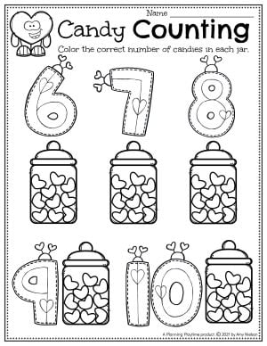 Valentine Worksheets for Preschool - Planning Playtime