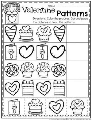 Valentines Worksheets - Planning Playtime