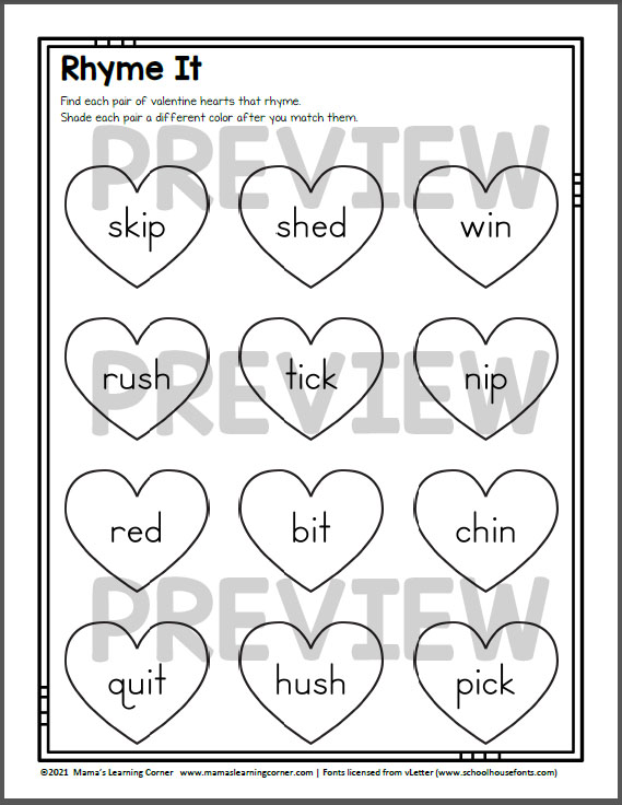 Valentines Day Worksheets for Kindergarten and First Grade ...