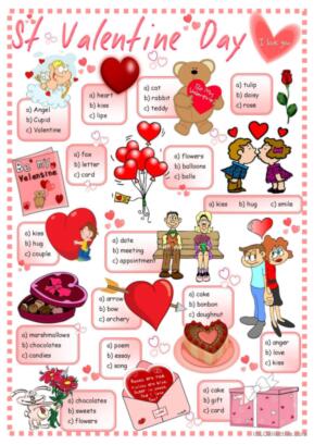 284 Valentines Day English ESL worksheets pdf &  doc