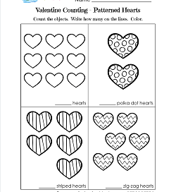 valentines day worksheet for kindergarten