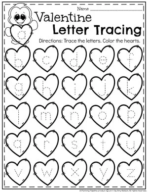valentines kindergarten worksheet