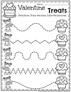 valentines worksheet for preschoolers