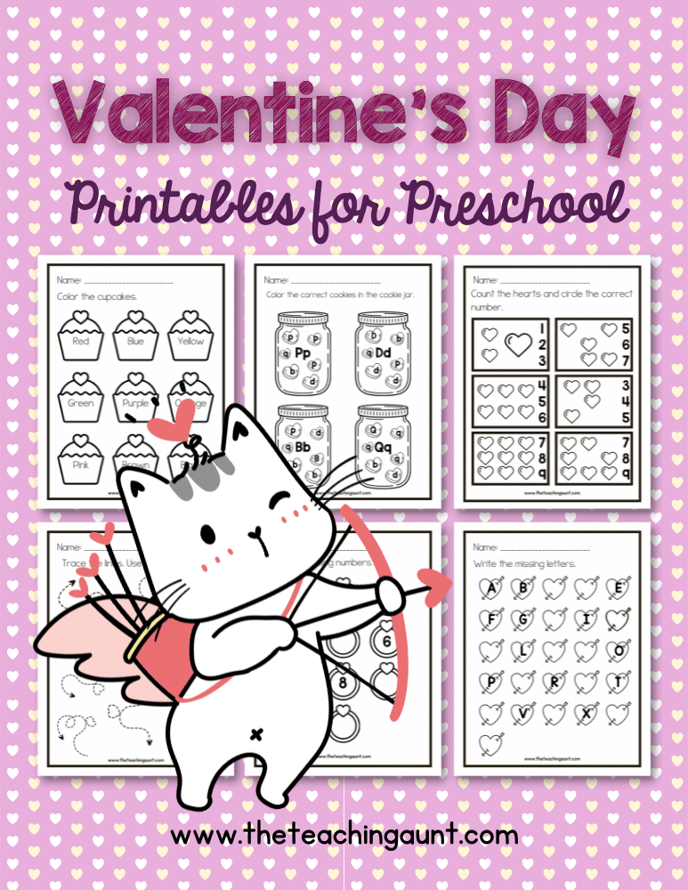Valentines Day Preschool Worksheets - The Teaching Aunt
