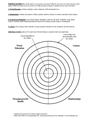 Personal Values Clarification Worksheet  